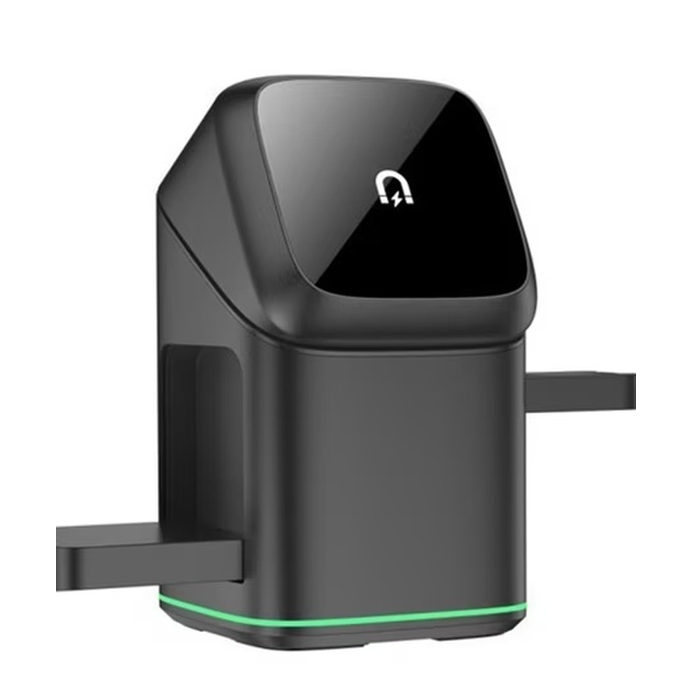 Chargeur sans fil 3 en 1 Exhoden – Station de charge magnétique rotative 15 W