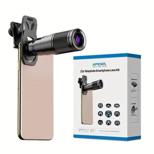 Kit d’objectifs photo Apexel 10 en 1 pour smartphone