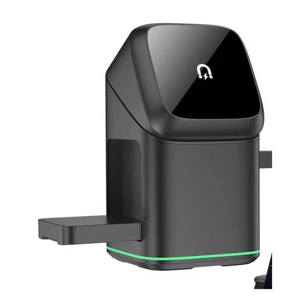 Chargeur sans fil 3 en 1 Exhoden – Station de charge magnétique rotative 15 W